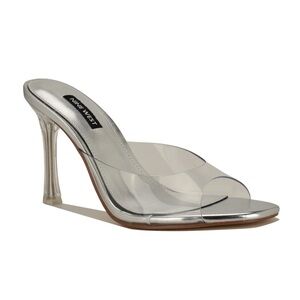 Nine West Metallic Silver Heels